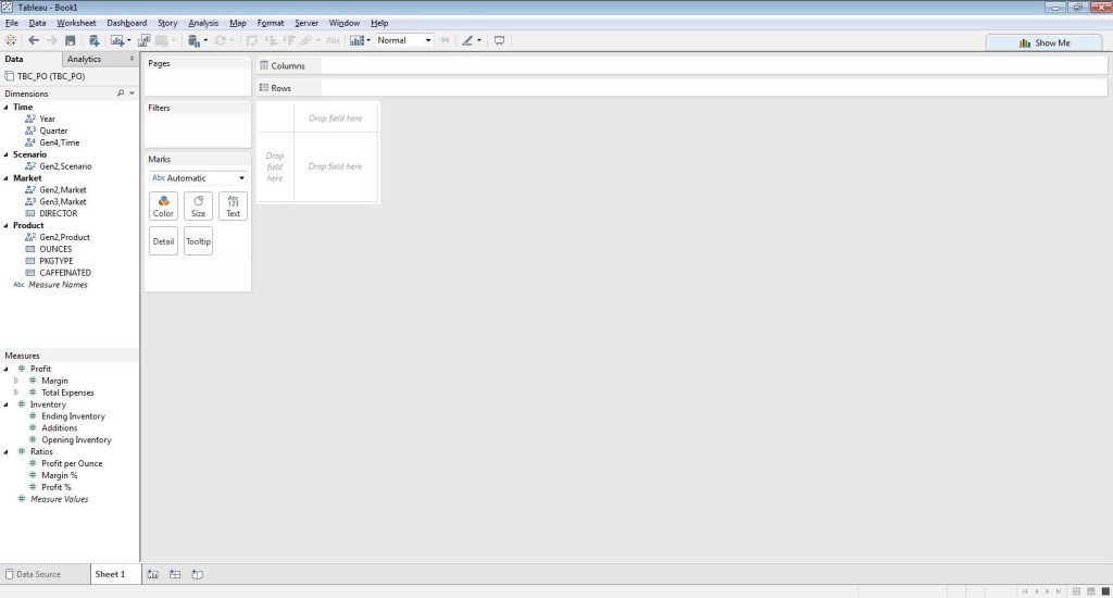 Figure 11: Tableau Clicking Sheet 1