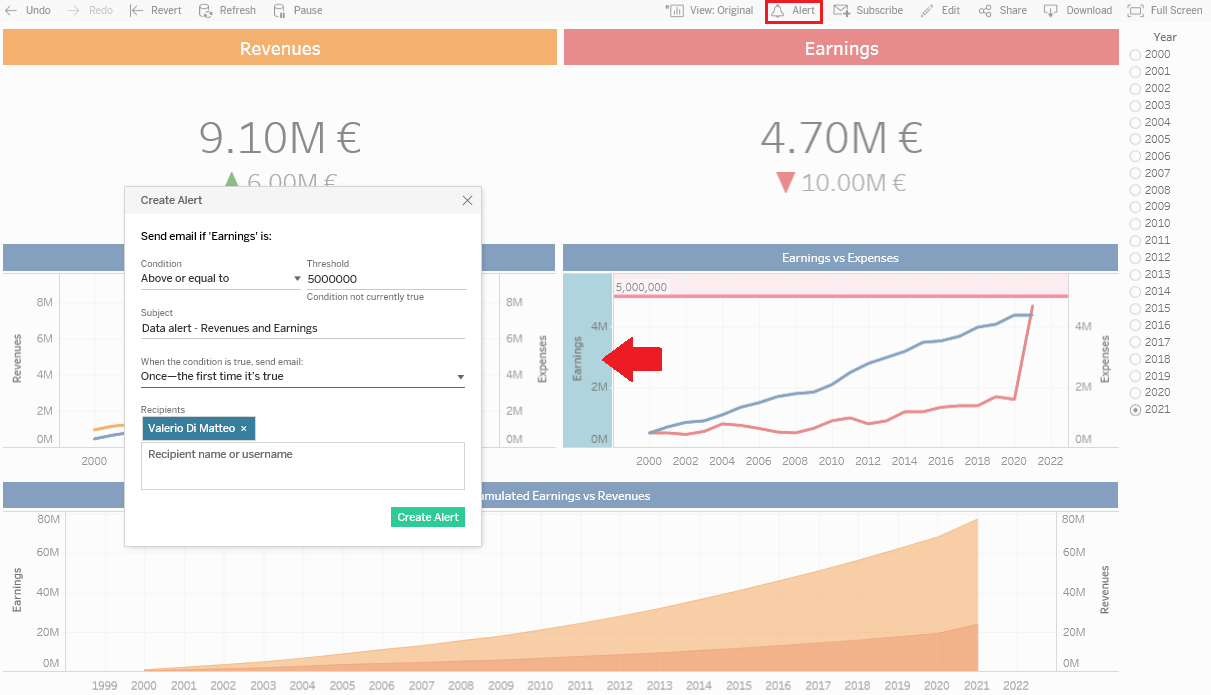 Tableau 10.3: Data-Driven Alerts and a smart trick for KPIs