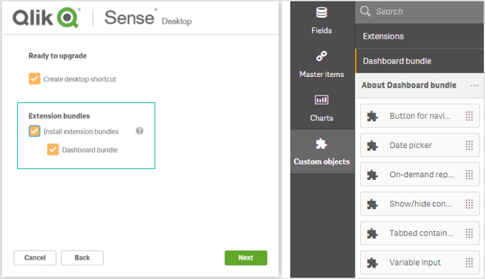 Chosen options to display Dashboard Bundle when editing a dashboard