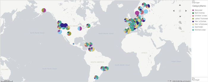 New layer with pie charts on the map