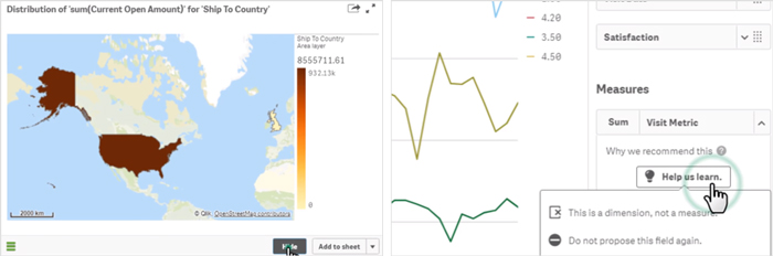 Qlik user interactive actions to improve the Insight Advisor module