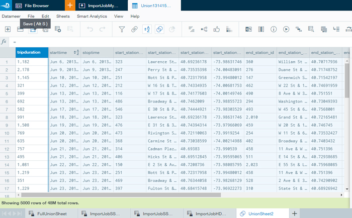 Datameer workbook