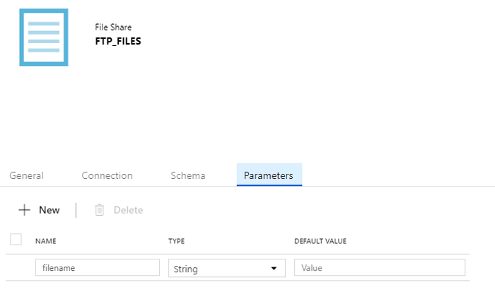 Configuration of the parameters of the dataset