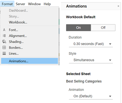 Enabling viz animations