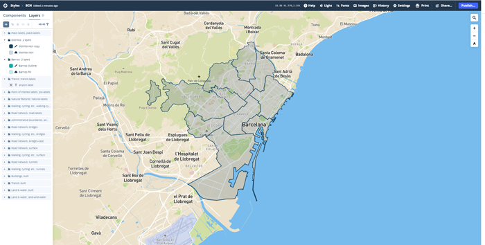 Customizing a map in Mapbox Studio