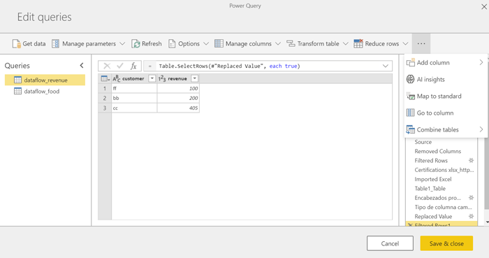 Transform data using Power Query