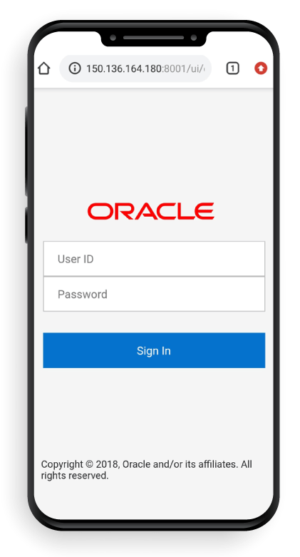 Mobile login page