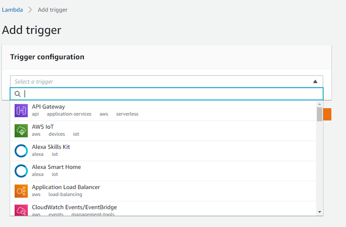 Different options to trigger a Lambda function