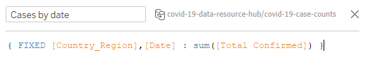 Calculated field: number of daily cases