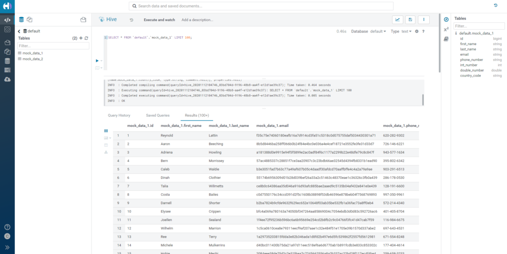 Querying hashed data.