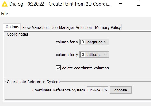 Create point from 2D