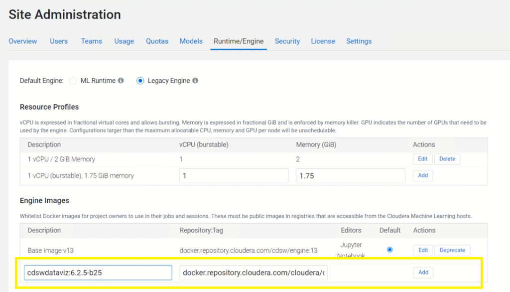 adding the DataViz docker image