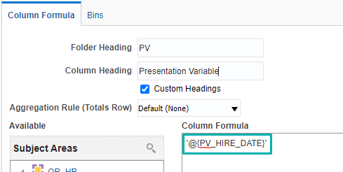 Presentation Variable syntax