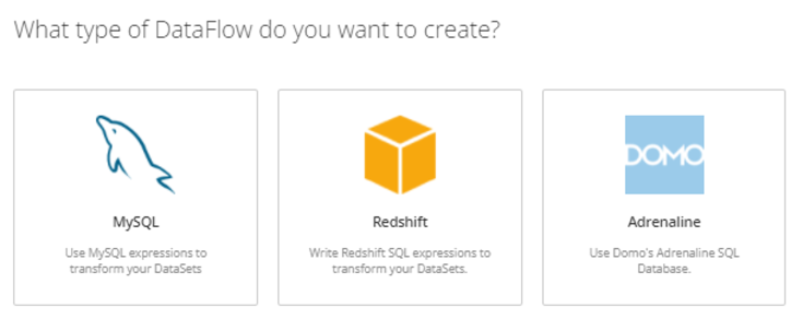 Domo SQL DataFlow types