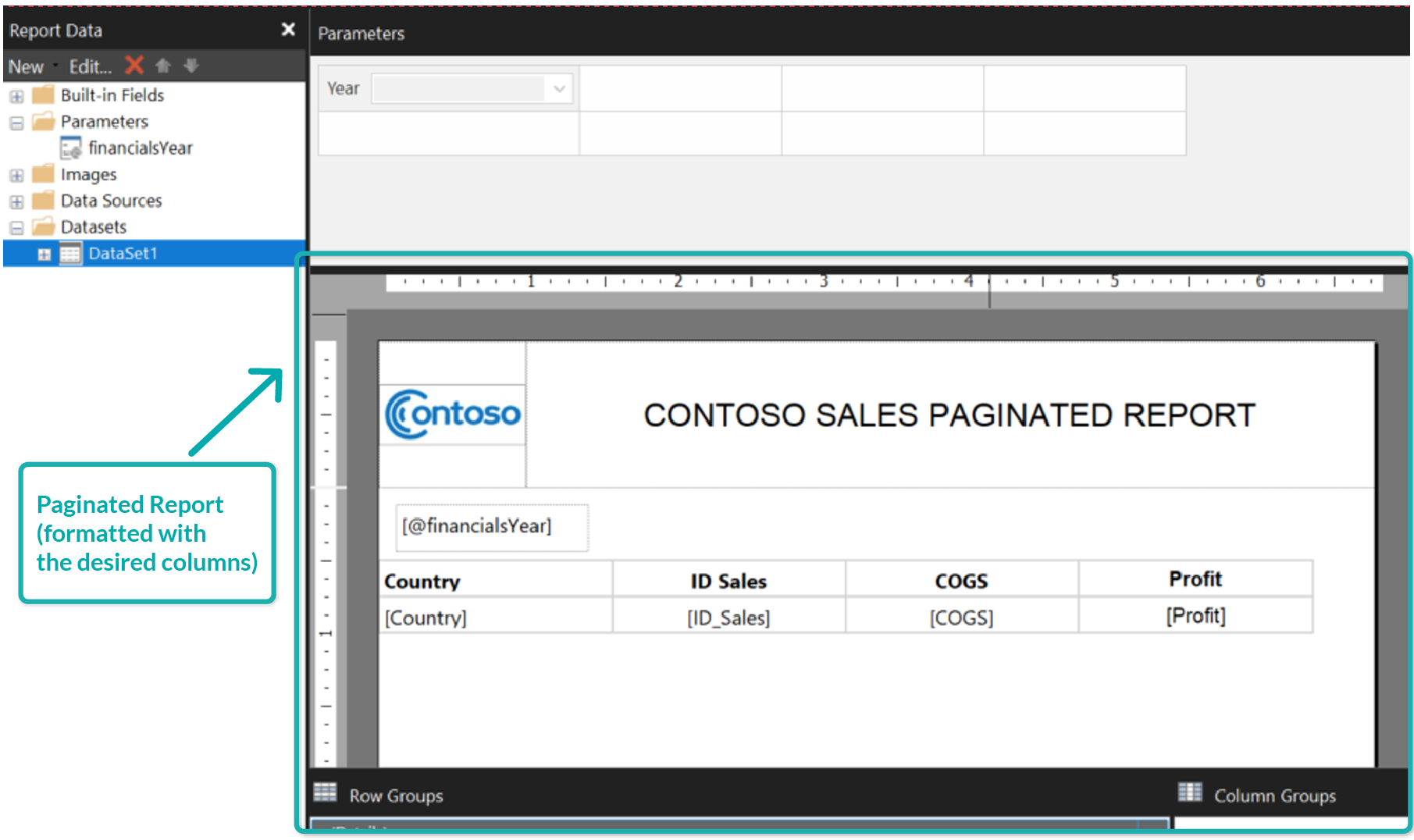 Paginated Report Visuals in Power BI img 5