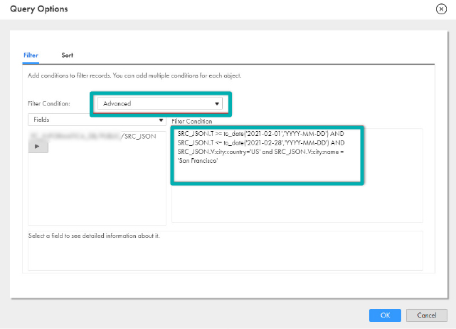 Filter Query Options advance screenshot