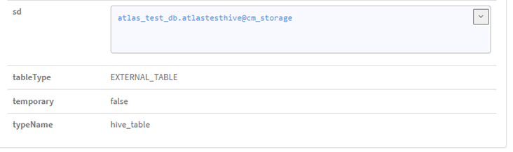 Figure 8 Entity of type hive_db