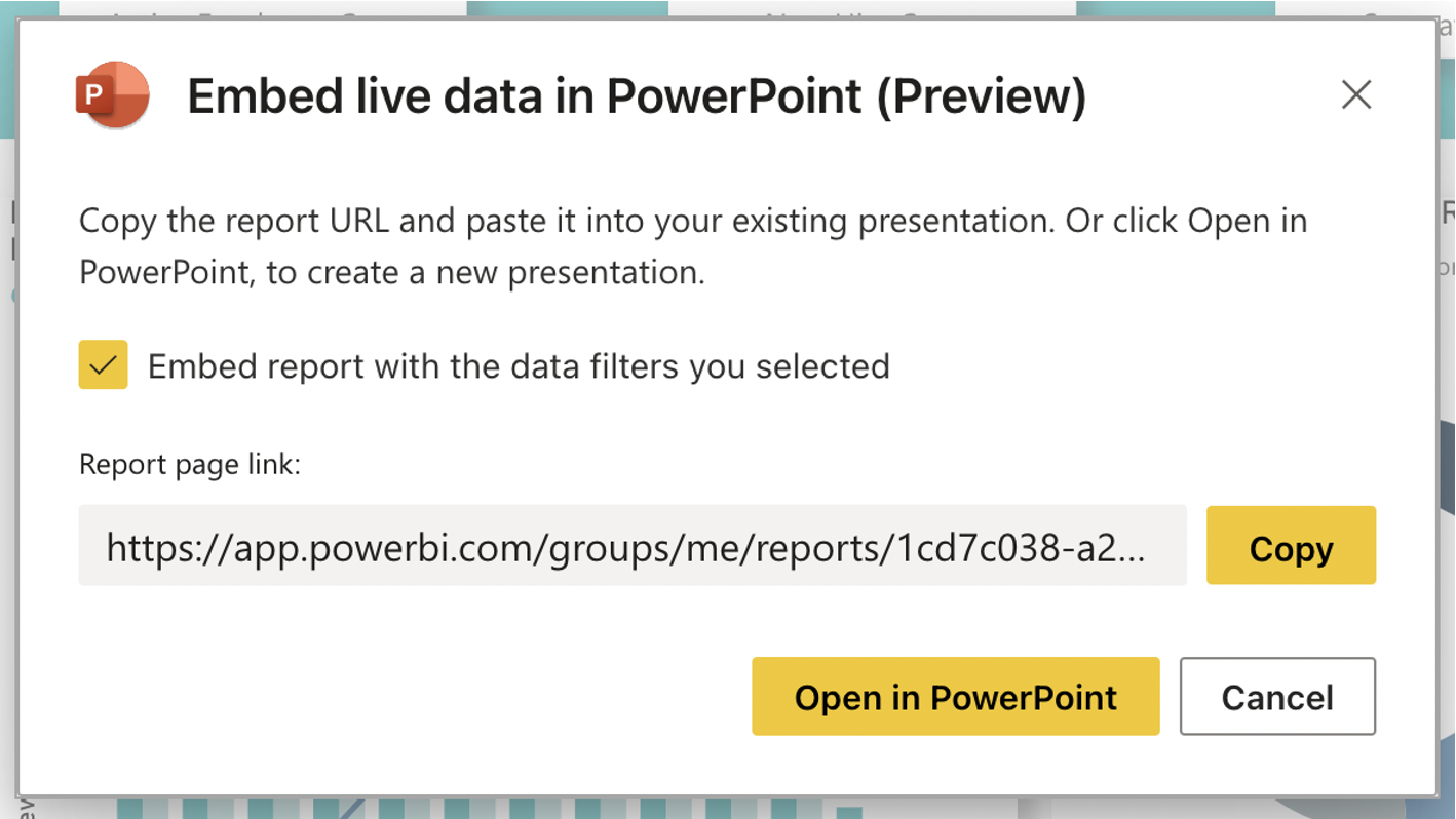 Embed Power BI live data link