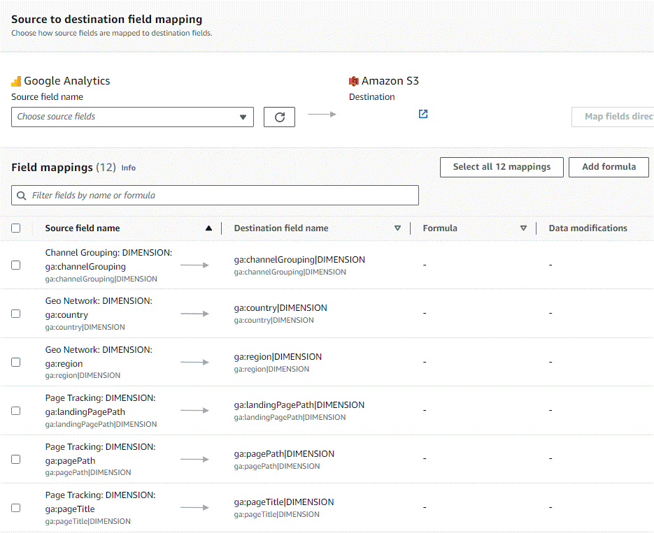 Select Google Analytics Properties