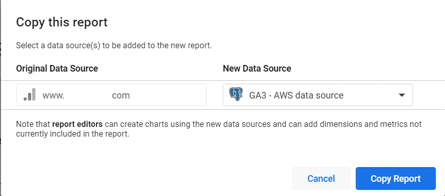 Replace the data source