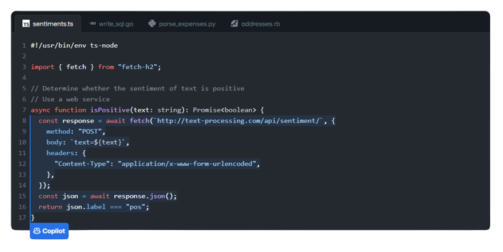 Generative code screenshot