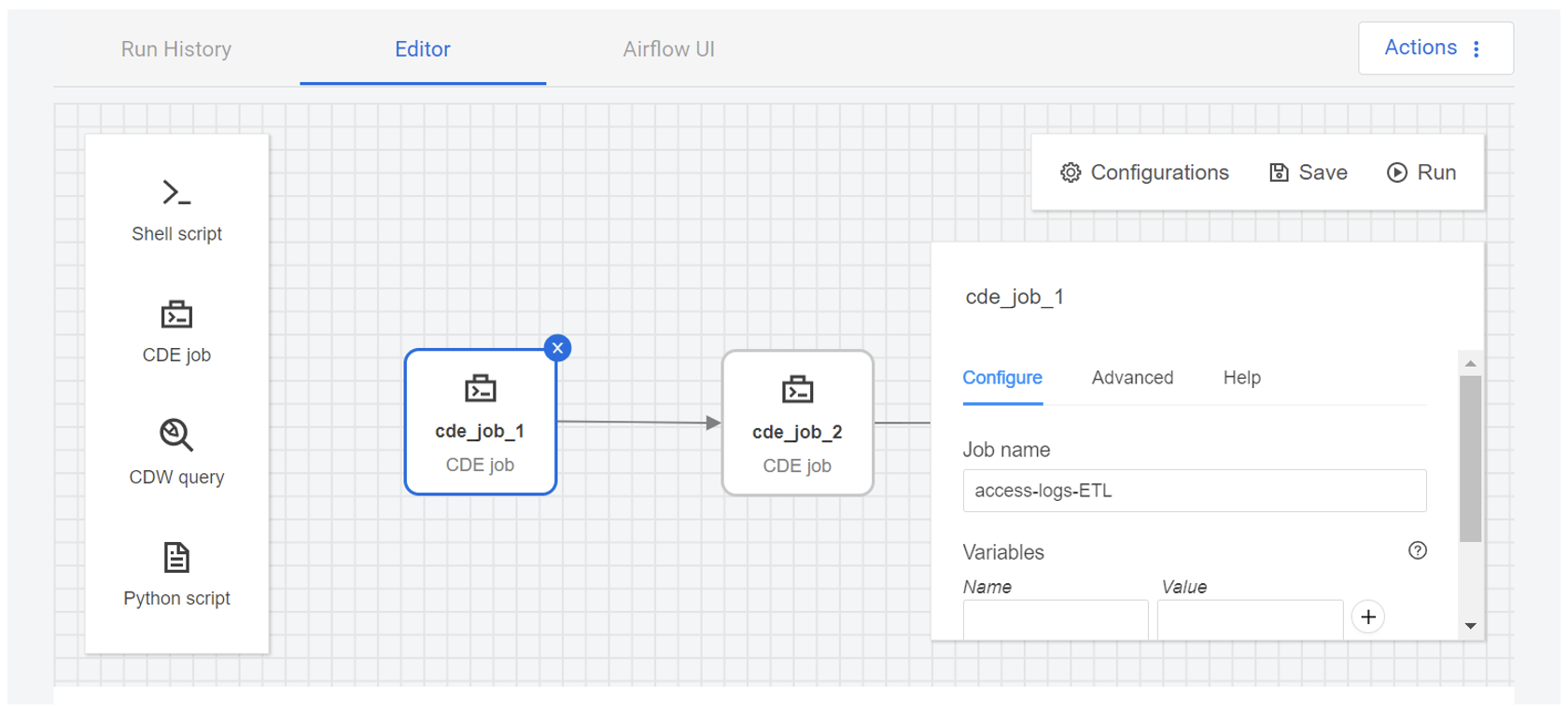 Details of the first Spark job in the Airflow GUI