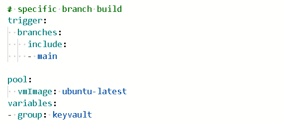 azure-pipelines.yml trigger and VM set