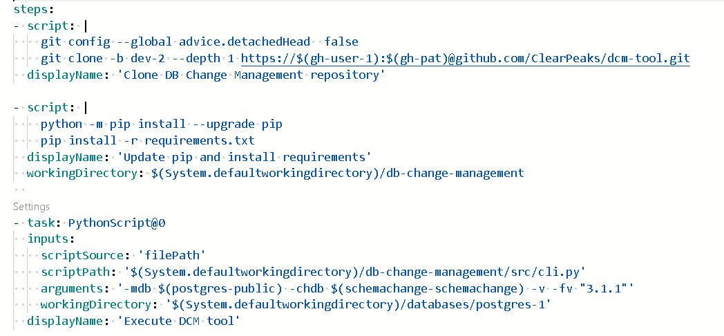 azure-pipelines.yml DCM steps