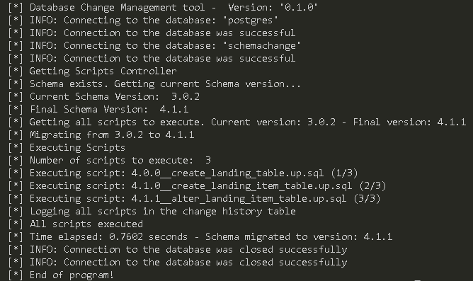 Output DCM tool execution to update database