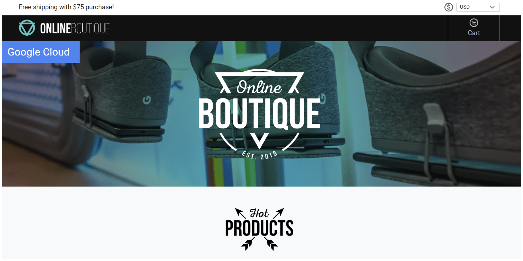 Boutique Landing Page screenshot