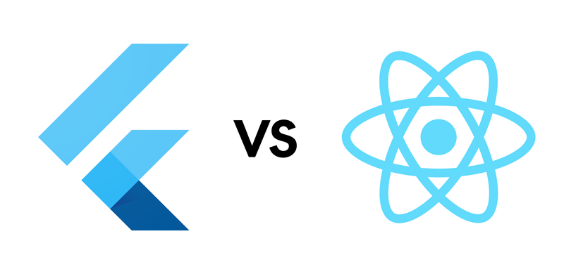 Logos of flutter and react