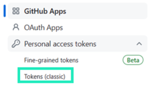 External apps and token submenu