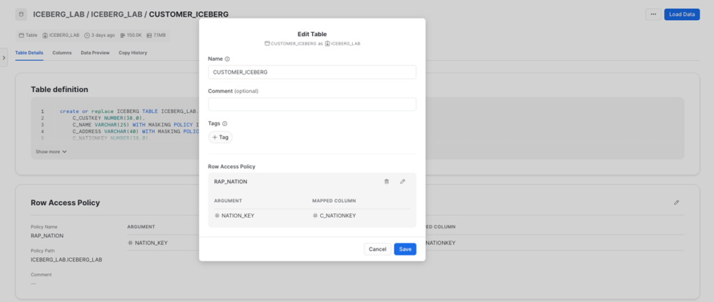 Modifying policies implemented through the interface