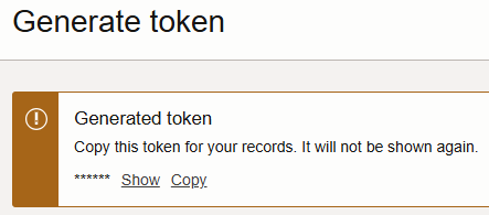 Auth token is generated