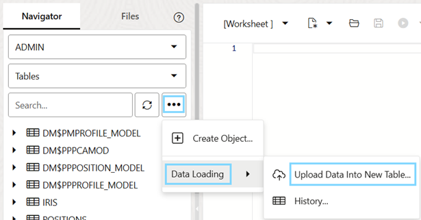 Loading data into the database
