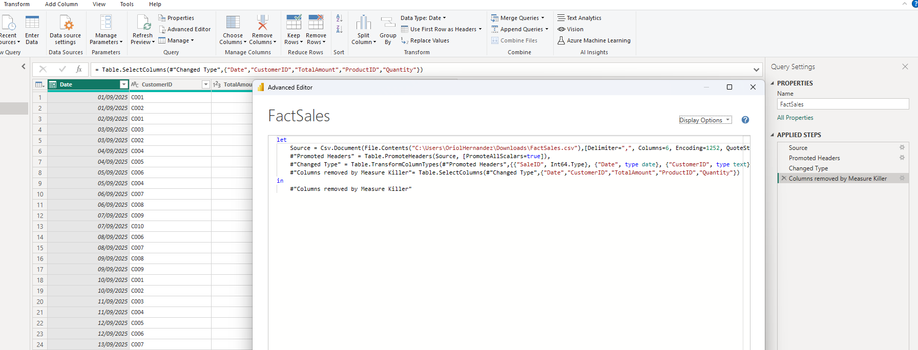 Unused columns are filtered by adding a selection or deletion step in Power Query Editor