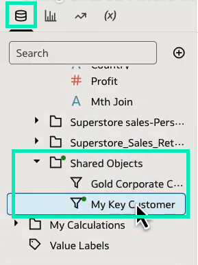 New Filter Group dragged to the Shared Objects section