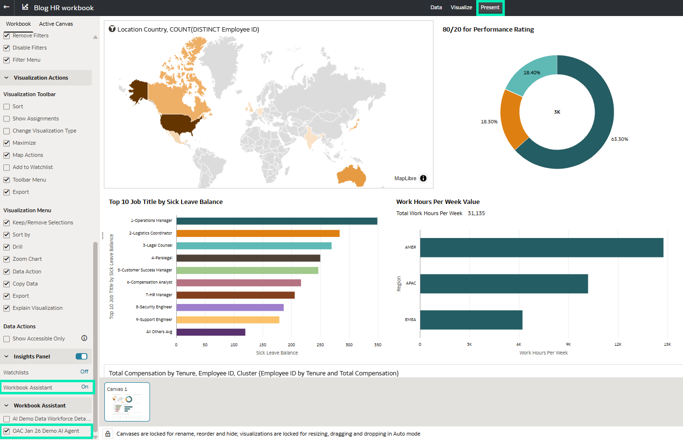Enable the Workbook Assistant in the Present tab