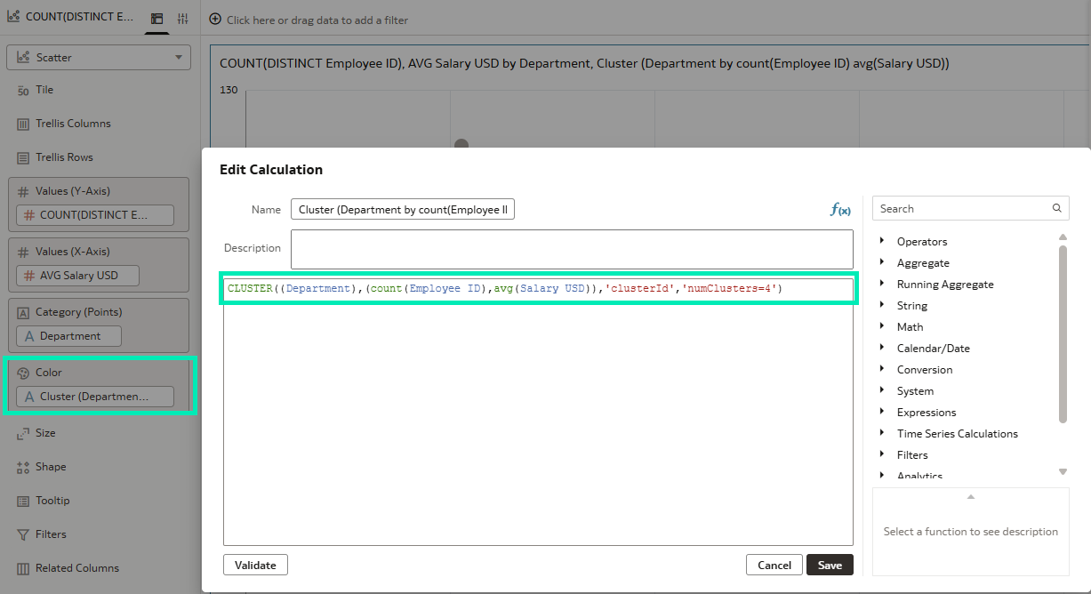 Cluster calculation details