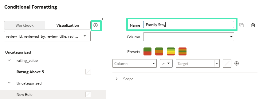 Create a new custom formatting rule