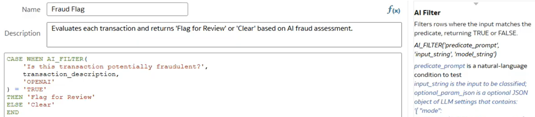 Using the AI Filter function