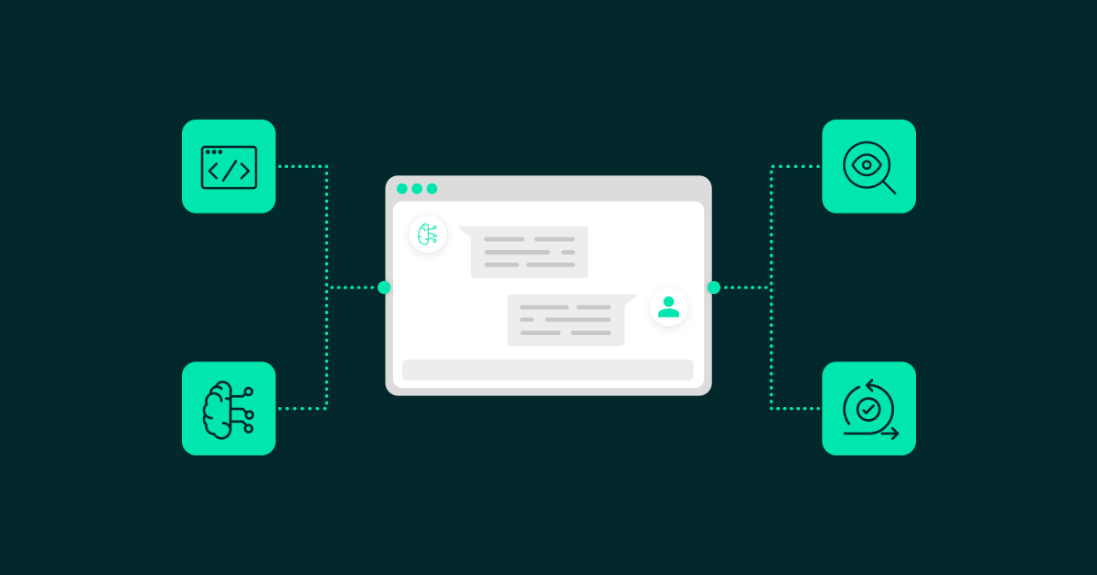 Chatbot illustration with icons