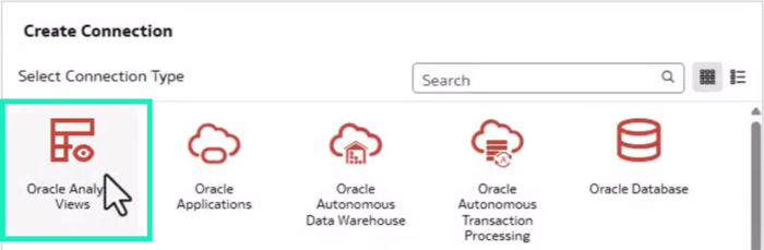 Create Connection to Oracle Analytic Views