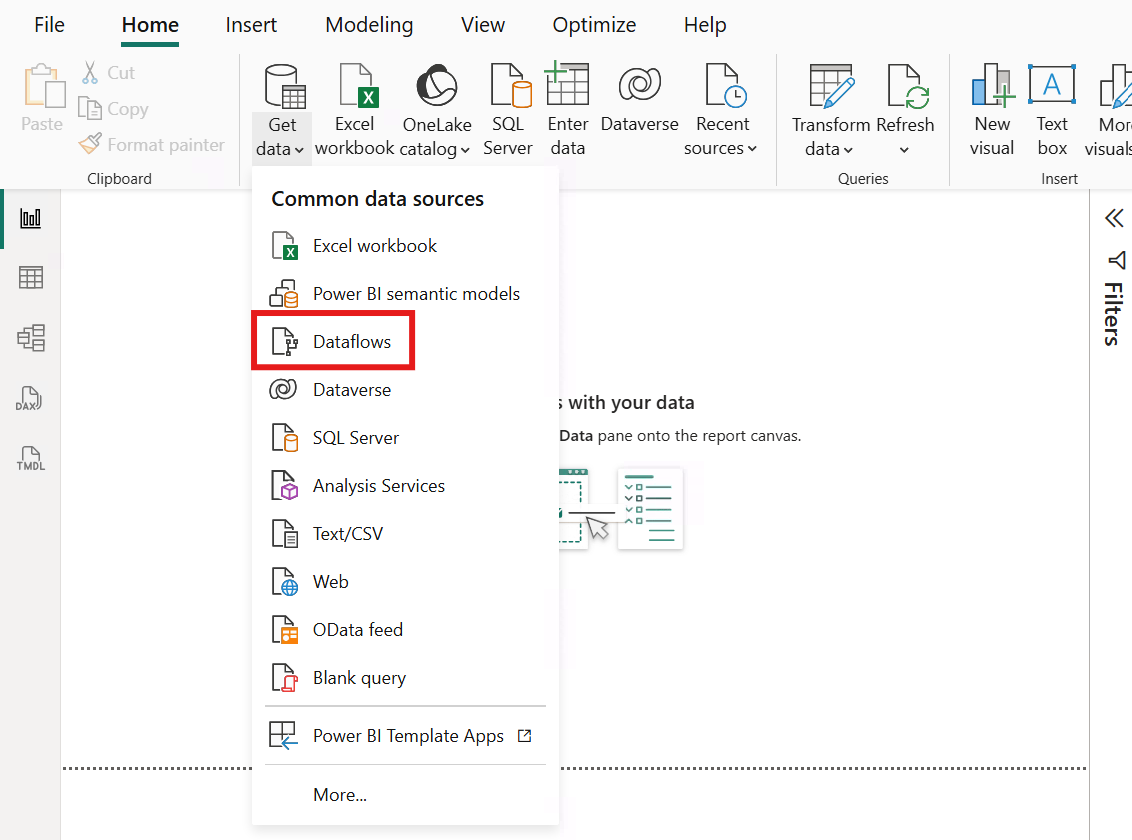 Figure 6: Connect to the dataflow