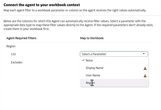 Figure 07: Applying the same filter from the workbook to the AI Agent