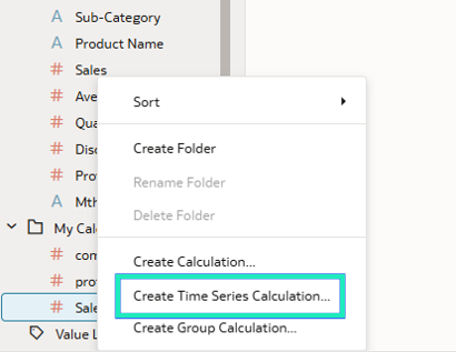 Figure 11: Create Time Series Calculation