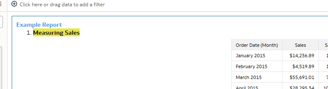 Figure 19: Example of formatted text