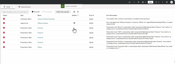 Figure 24: Running Autofix on each issue