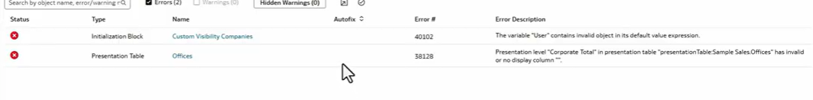 Figure 25: Issues remaining after using Autofix