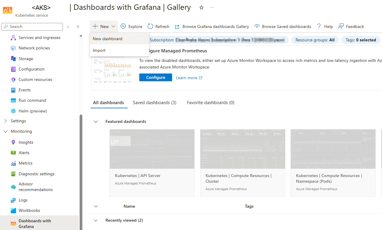 Grafana Dashboard Optiong